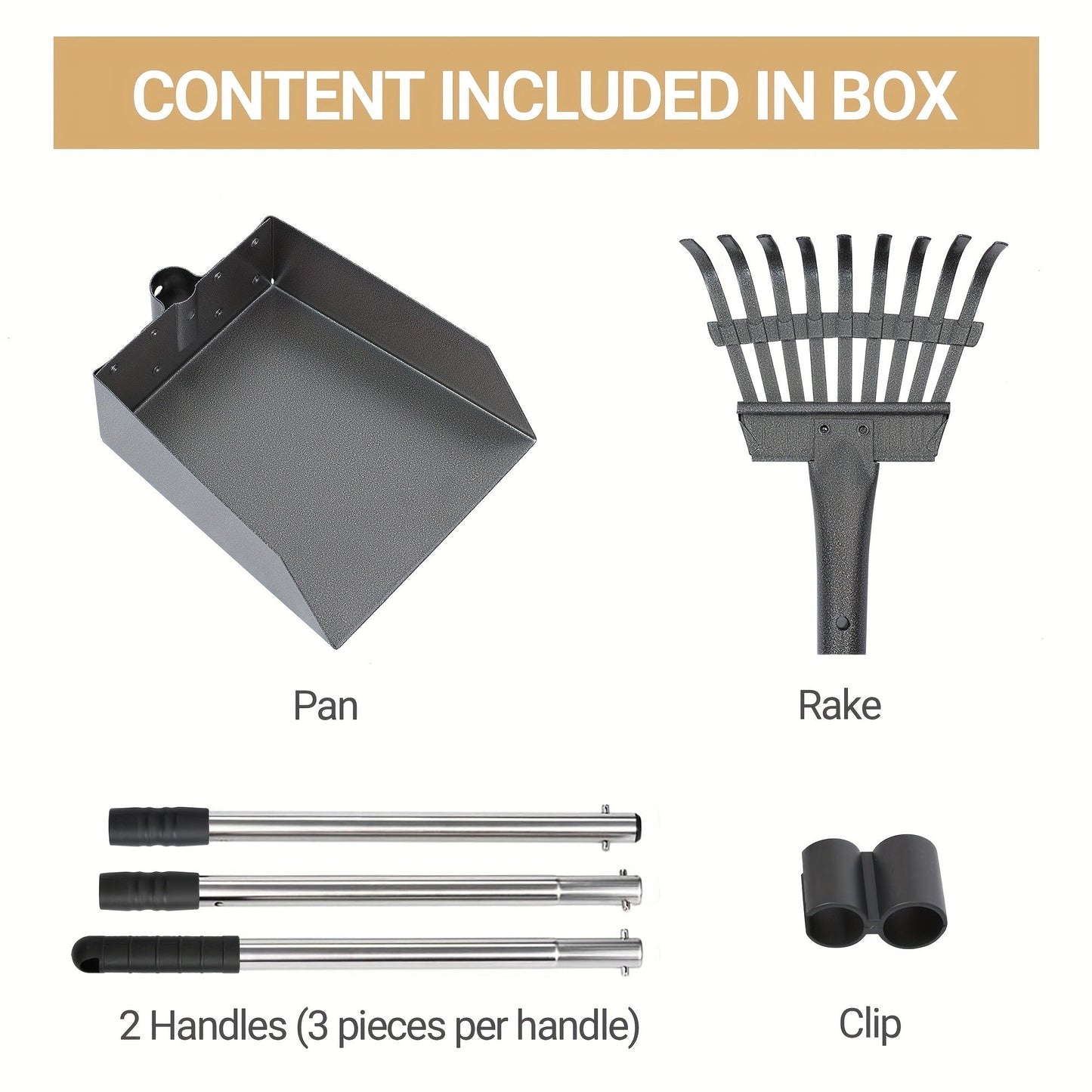 Hundebæsjplukker i rustfritt stål – sett 🐶🧼 Praktisk til hundegården