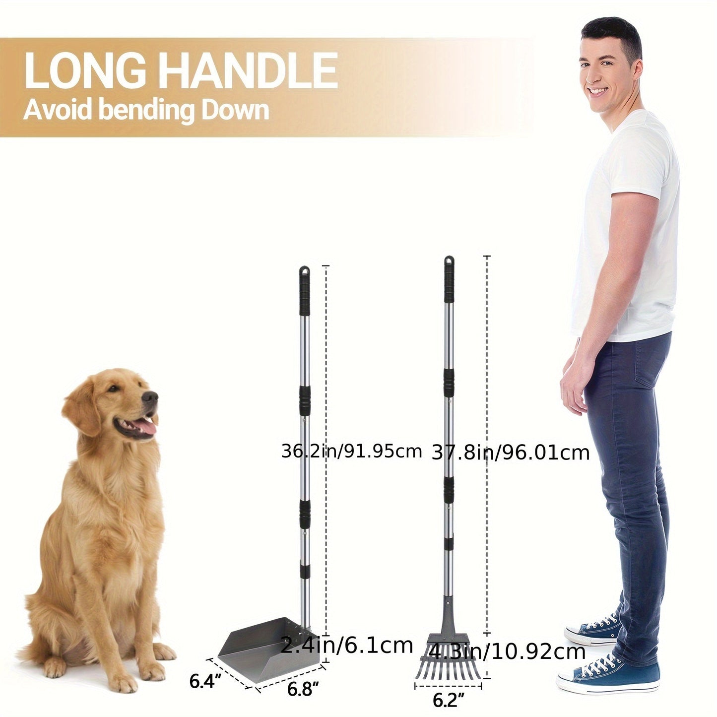 Hundebæsjplukker i rustfritt stål – sett 🐶🧼 Praktisk til hundegården