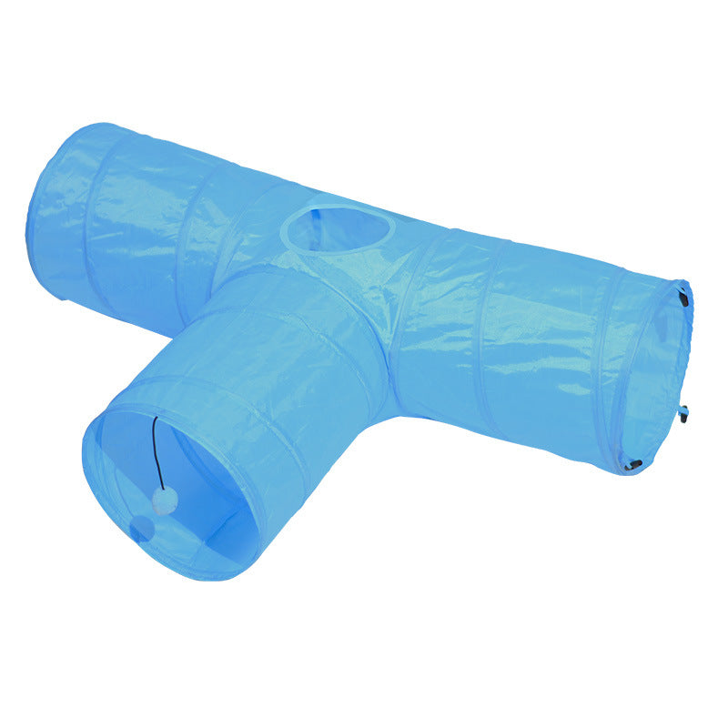 Sammenleggbar kattetunnel for lek og moro