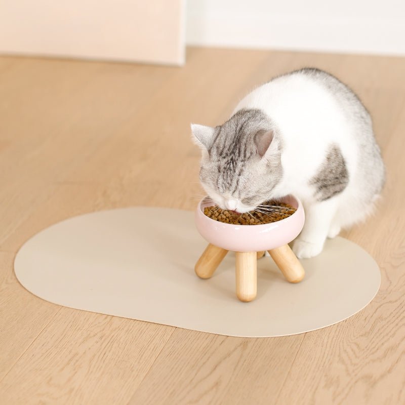 Vendbar vanntett matunderlag i skinn til kjæledyr 🐾
