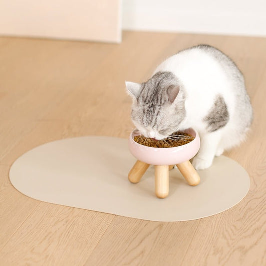 Vendbar vanntett matunderlag i skinn til kjæledyr 🐾